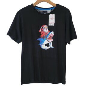 Cactus Boys‎ Santa Riding Shark T-shirt Size 13/14 Christmas Holiday Shirt NWT